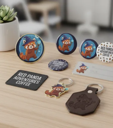 Badges and keychains with custom branding