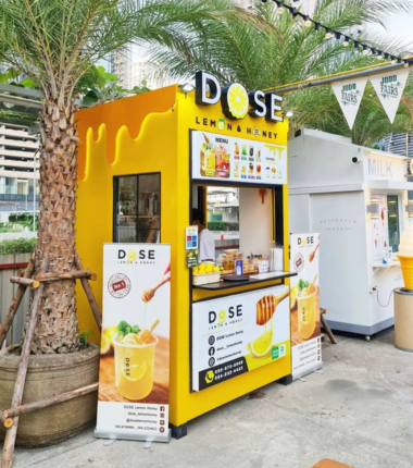Branded kiosk structure produced by Promax Digital UAE